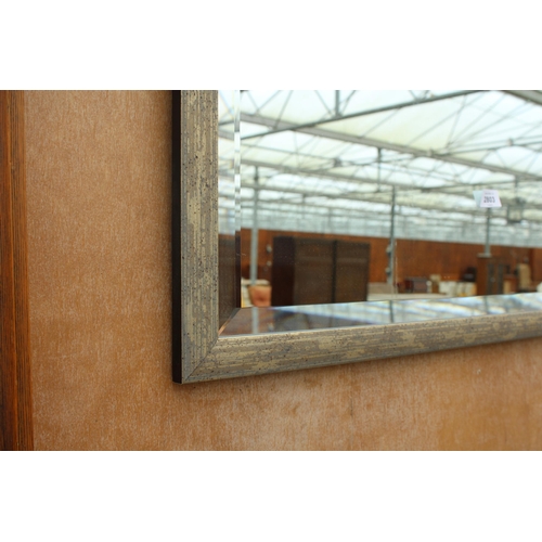 2803 - A MODERN BEVEL EDGE WALL MIRROR, 28