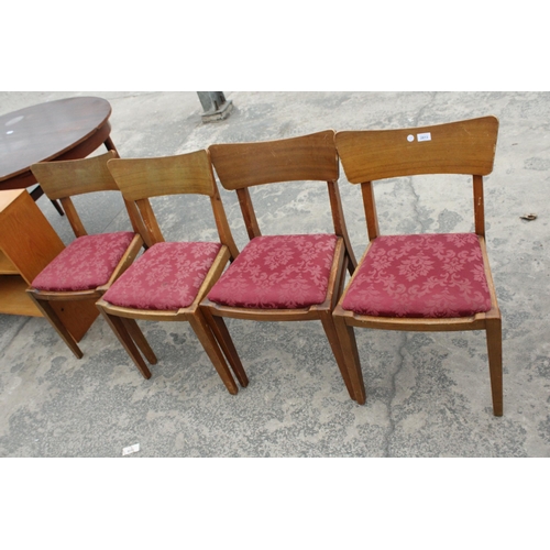 2813 - A SET OF FOUR RETRO TEAK DINING CHAIRS