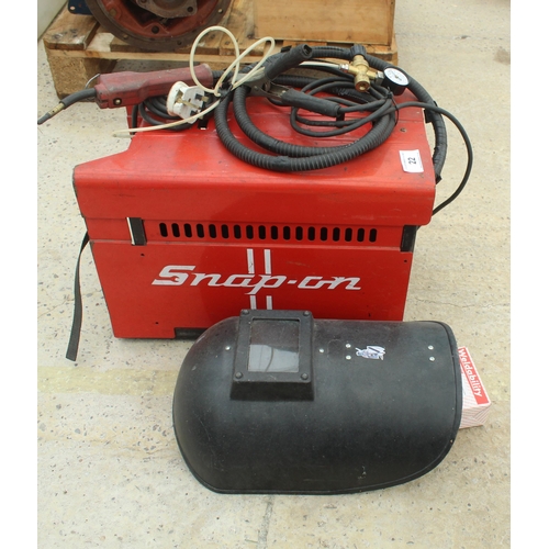 22 - A SNAP ON , SNAP-MIG 130 TURBO WELDER COMPLETE WITH WELDING MASK - NO VAT