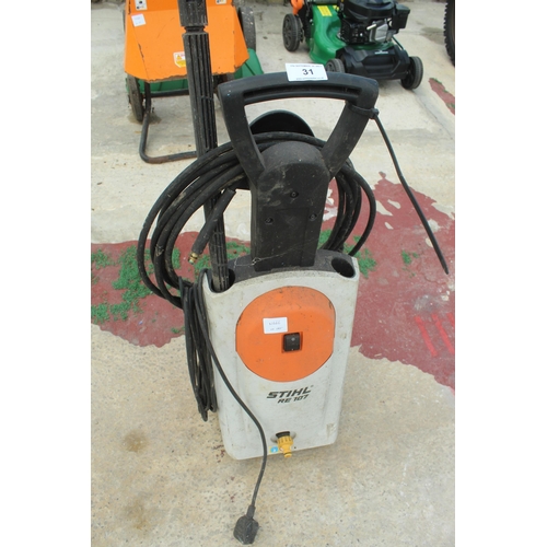 31 - STIHL RE107 ELECTRIC PRESSURE WASHER  NO VAT