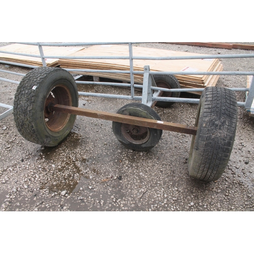 1031 - AXLE AND WHEELS  NO VAT