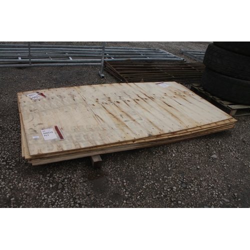 1057 - 11 SHEETS OF PLYWOOD 8 X 4  NO VAT