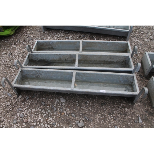 1095 - 3 G I HANGING TROUGHS 3 X 4 FT WIDE  NO VAT