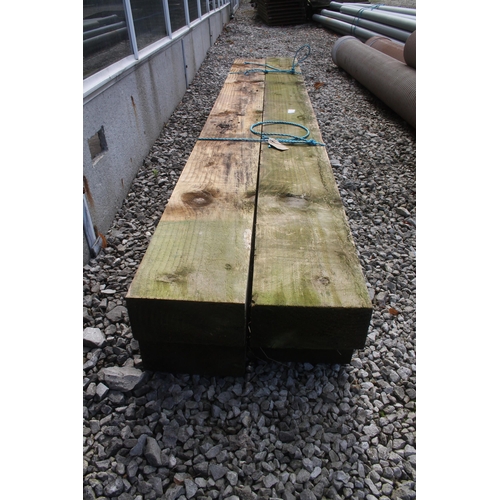 1131 - 4 WOODEN SLEEPERS  NO VAT