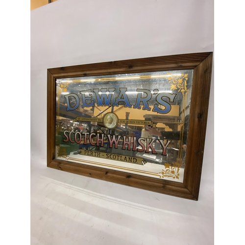 15 - A DEWARS SCOTCH WHISKY ADVERTISING MIRROR 71CM X 94CM