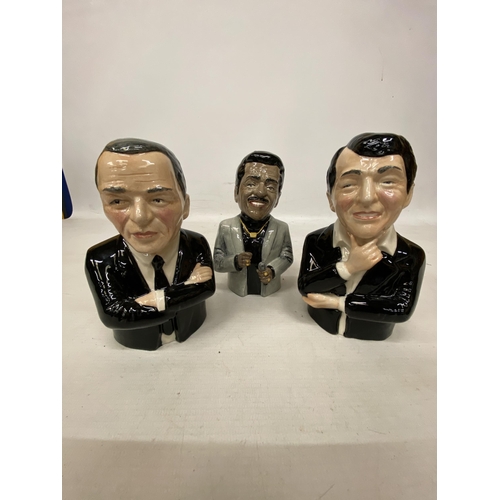 47 - THREE BAIRSTOW MANOR RATPACK BUSTS - SINATRA, SAMMY DAVIS AND DEAN MARTIN LIMITED EDITION 512/1000