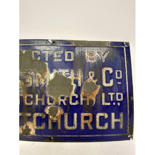 7 - AN ENAMEL SIGN W.H. SMITH WHITCHURCH - 41 X 21.5 CM