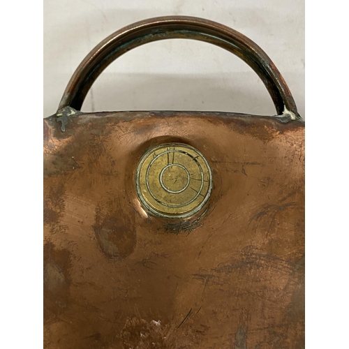 9 - AN ANTIQUE BRASS AND COPPER STOMACH WARMER - MICHAEL WRIGHT HYDROPATHIC BATH MANUFACTURER & CO., MAT... 