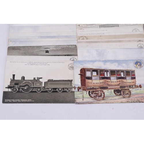 A COLLECTION OF CIRCA 1900 TRAIN RELATED POSTCARDS