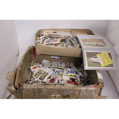 321 - A LARGE QUANTITY OF CIGARETTE TRADE CARDS, 1000’S  IN A CARDBOARD BOX . EXCELLENT SORTER