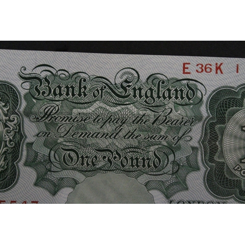 325 - A UK BANK OF ENGLAND £1 BANKNOTE , SIGNED O’BRIEN UNCIRCULATED CONDITION