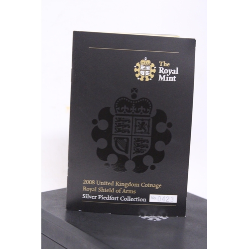 329 - A UK ROYAL MINT 2008 SILVER PIEDFORT COLLECTION . BOXED WITH COA