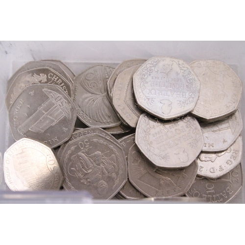 344 - A UK SELECTION OF THIRTYNINE 50P COINS