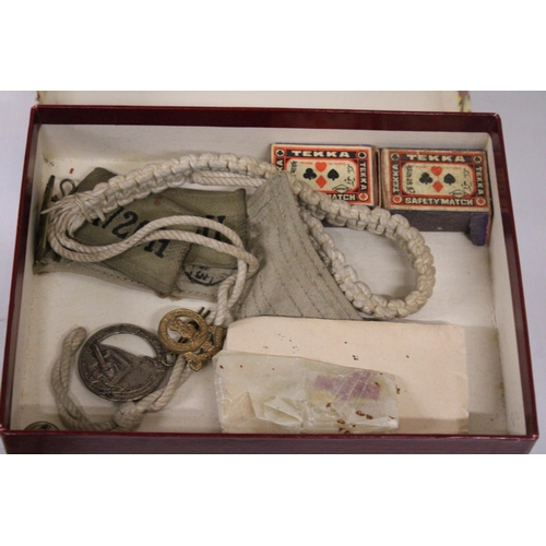 347 - VARIOUS BADGES AND CAP BADGES IN SMALL BOX .