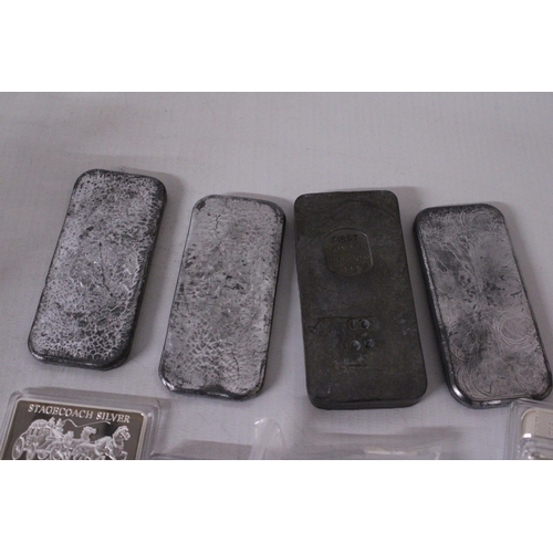 349 - A SELECTION OF VARIOUS METAL BARS , SOME MAY HAVE SILVER CONTENT