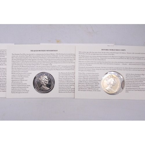 350 - A SELECTION OF UNCIRCULATED COINS FROM GIBRALTER .