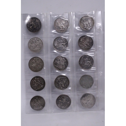 354 - A SELECTION OF TWENTY EIGHT G111 , G1V AND QV SILVER CROWNS . 3 ARE G111 , 4 ARE G1V AND 21 ARE QV