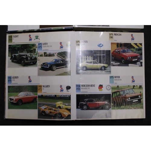 359 - THREE LARGE POSTCARD ALBUMS CONTAINING A SELECTION OF HISTORICAL MOTOR CARS .