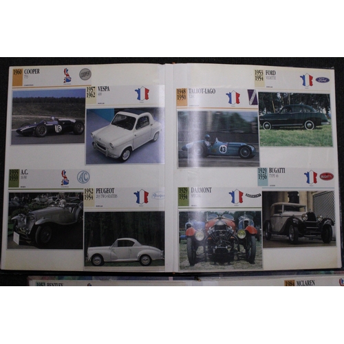 359 - THREE LARGE POSTCARD ALBUMS CONTAINING A SELECTION OF HISTORICAL MOTOR CARS .