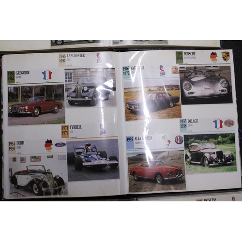 359 - THREE LARGE POSTCARD ALBUMS CONTAINING A SELECTION OF HISTORICAL MOTOR CARS .