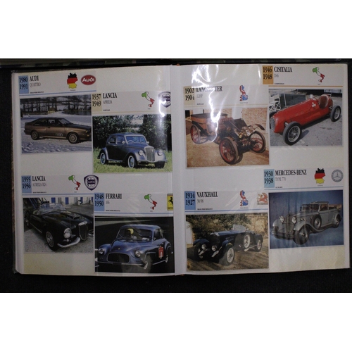 359 - THREE LARGE POSTCARD ALBUMS CONTAINING A SELECTION OF HISTORICAL MOTOR CARS .