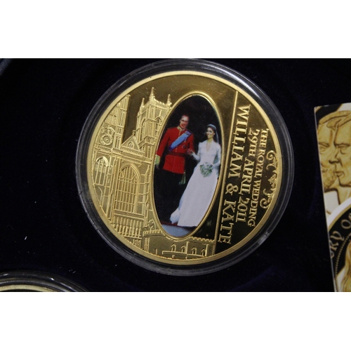 372 - TWO WINDSOR MINT PRINCE WILLIAM AND KATE COMMEMORATIVE COINS THE ROYAL WEDDING 29TH APRIL 2011