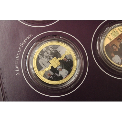 376 - A PRESENTATION PACKAGE CONTAINING THREE JUBILEE COLLECTION COMMEMORATIVE COINS ALL WITH COA