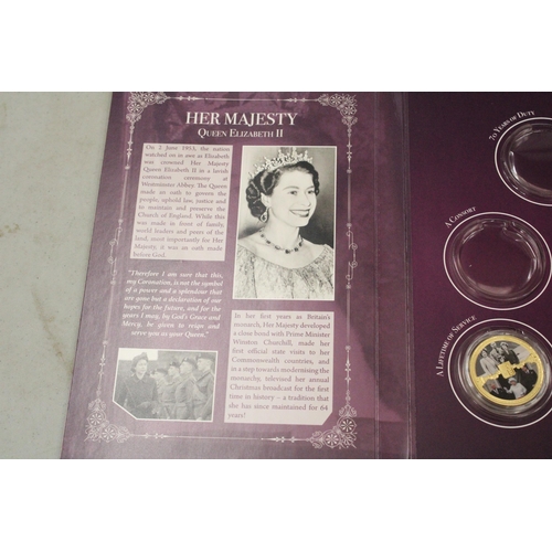 376 - A PRESENTATION PACKAGE CONTAINING THREE JUBILEE COLLECTION COMMEMORATIVE COINS ALL WITH COA