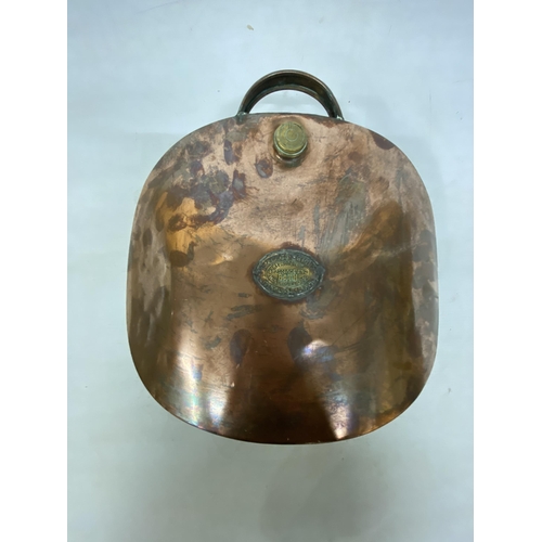 9 - AN ANTIQUE BRASS AND COPPER STOMACH WARMER - MICHAEL WRIGHT HYDROPATHIC BATH MANUFACTURER & CO., MAT... 