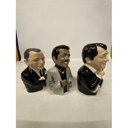 47 - THREE BAIRSTOW MANOR RATPACK BUSTS - SINATRA, SAMMY DAVIS AND DEAN MARTIN LIMITED EDITION 512/1000