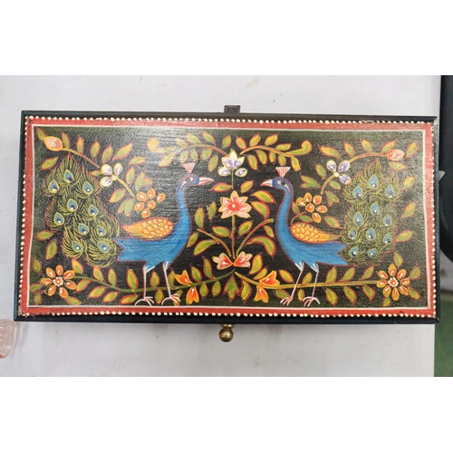 102 - A HANDPAINTED INDIAN JEWELLERY BOX