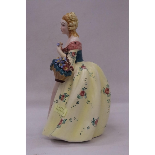 126 - A VINTAGE ITALIAN BASSANO HANDPAINTED FIGURE OF A LADY WITH A FLOWER BASKET