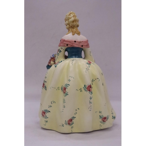 126 - A VINTAGE ITALIAN BASSANO HANDPAINTED FIGURE OF A LADY WITH A FLOWER BASKET