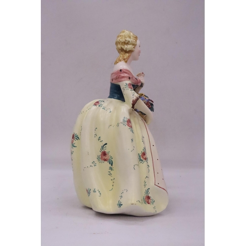 126 - A VINTAGE ITALIAN BASSANO HANDPAINTED FIGURE OF A LADY WITH A FLOWER BASKET