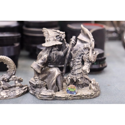 171 - TWO MYTH AND MAGICAL PEWTER FIGURES 