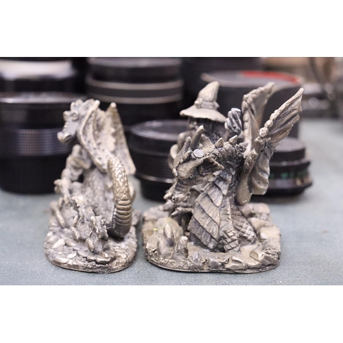 171 - TWO MYTH AND MAGICAL PEWTER FIGURES 