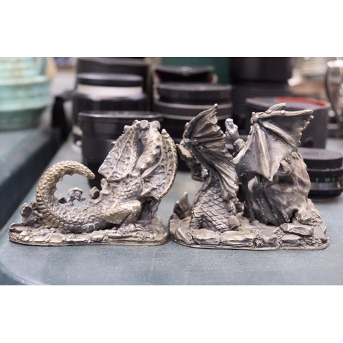 171 - TWO MYTH AND MAGICAL PEWTER FIGURES 