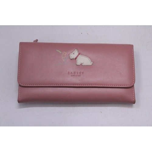 204 - A GENUINE, AS NEW, LEATHER, ROSE PINK RADLEY PURSE