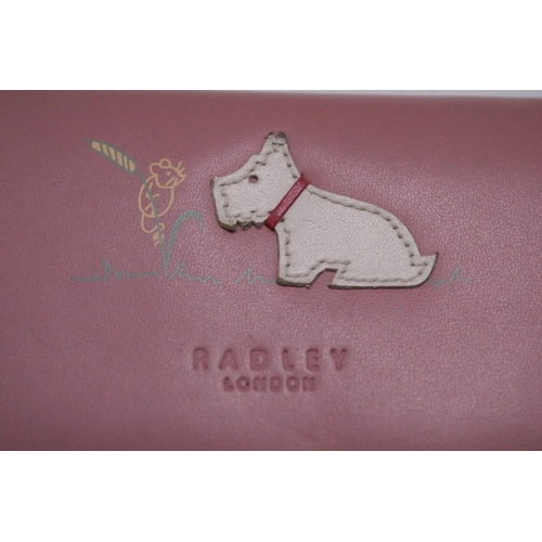 204 - A GENUINE, AS NEW, LEATHER, ROSE PINK RADLEY PURSE