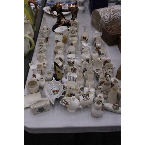 216 - A LARGE COLLECTION OF CRESTED WARE TO INCLUDE ARCADIAN, CARLTON, ETC