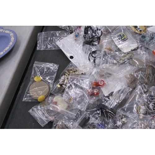 238 - 120+ ITEMS OF COSTUME JEWELLERY TO INCLUDE RINGS, EARRINGS, PENDANTS, CHAINS, NECKLACES, PANDORA STY... 