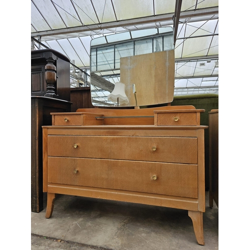 3013 - AN OAK LEBUS CHEST OF THREE DRAWERS AND MATCHING DRESSING TABLE