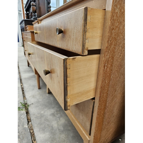 3013 - AN OAK LEBUS CHEST OF THREE DRAWERS AND MATCHING DRESSING TABLE