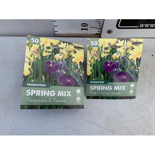 42 - ONE HUNDRED NARCISSUS AND CROCUS BULBS IN TWO PACKS 'SPRING MIX'. PLUS VAT TO BE SOLD FOR THE ONE HU... 