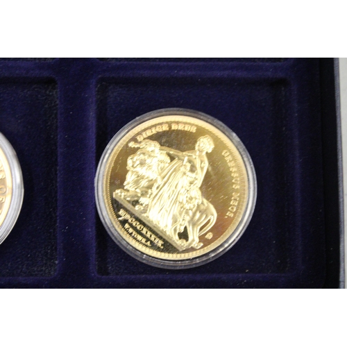 471 - SIX BOXED COMMEMORATIVE COINS TO INCLUDE THE GREATEST BRITIANS, HISTORY OF BRITIAN ETC