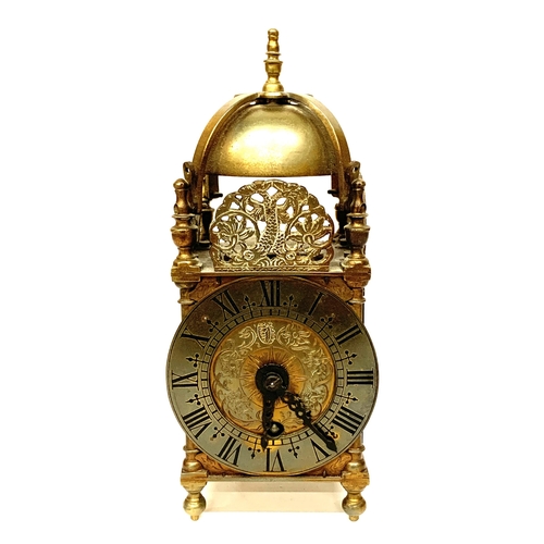 2 - A VINTAGE CARTER BOWLES BRASS LANTERN MANTLE CLOCK