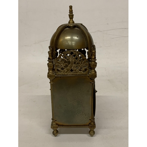 2 - A VINTAGE CARTER BOWLES BRASS LANTERN MANTLE CLOCK