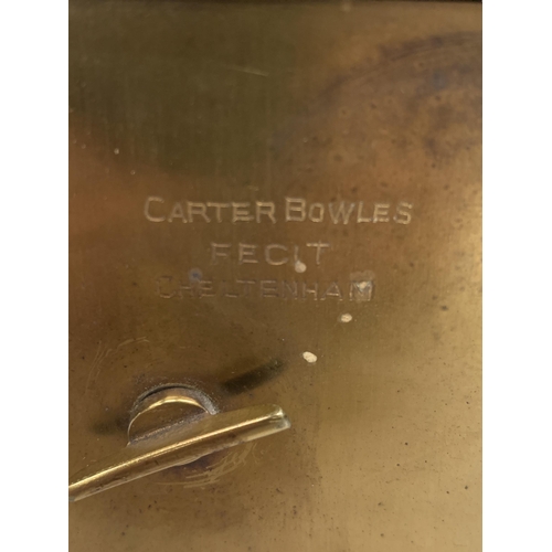 2 - A VINTAGE CARTER BOWLES BRASS LANTERN MANTLE CLOCK