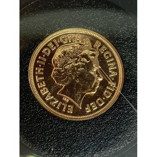 302 - A 2012 DIAMOND JUBILEE GOLD SOVEREIGN WITH CERTIFICATE OF AUTHENTICITY IN A CAPSULE WITH BAG