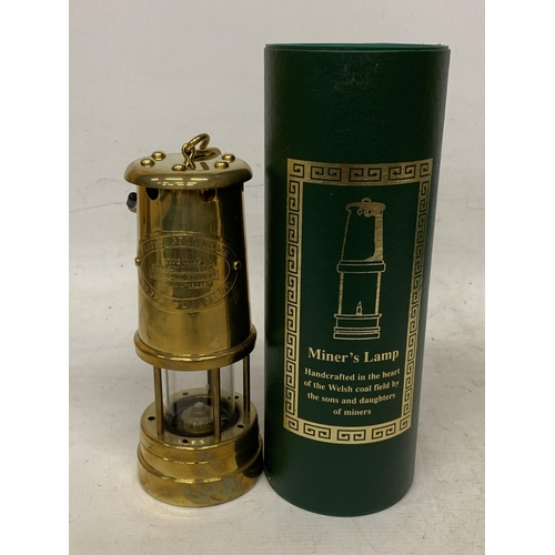 113 - A BRITISH COAL MINERS COMPANY , WALES, MINERS LAMP WITH BOX